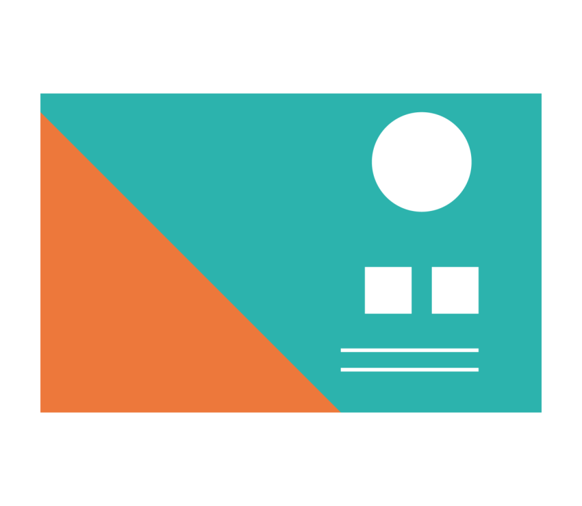 Teal and Orange Creative Business Card PNG