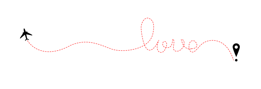 Airplane love route png image free download