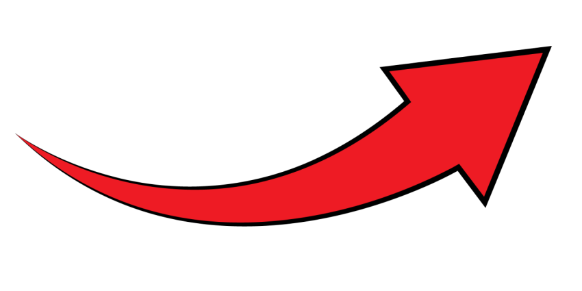 Curved red arrow png transparent image free