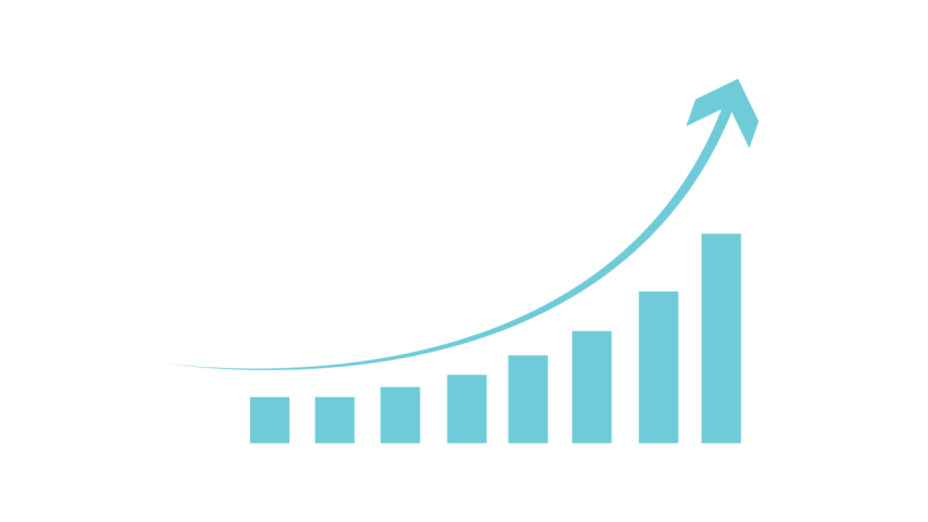 Blue business growth chart png download
