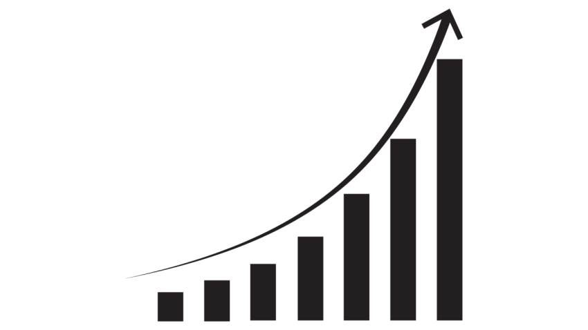 Dark Minimal Growth Graph Icon PNG