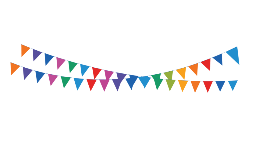 Colorful Party Flags Bunting Decoration PNG