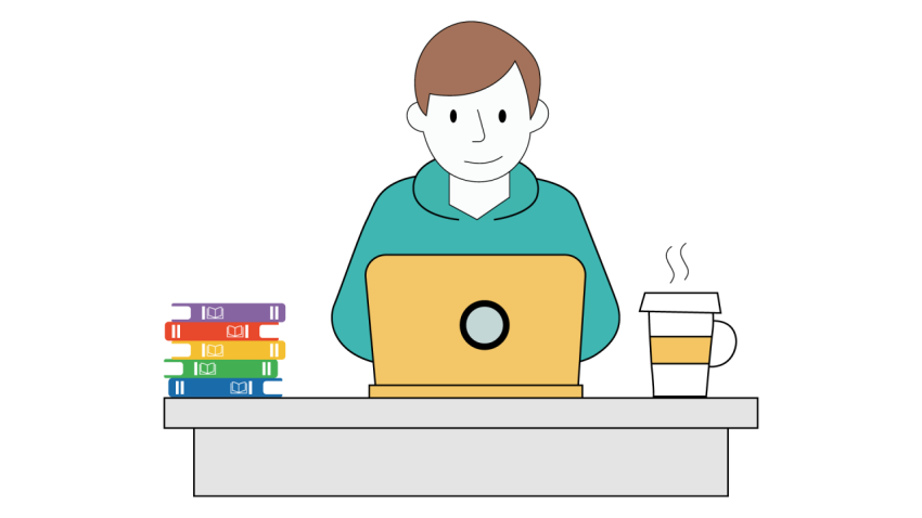 Student studying png background