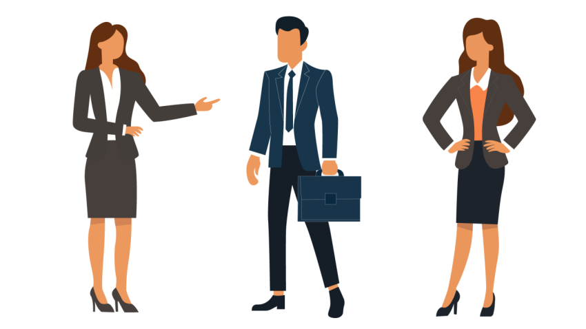 Business Professionals Discussing Strategy PNG Illustration