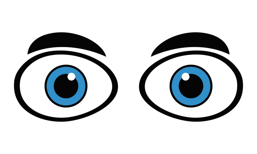 Blue Cartoon Eyes PNG Download