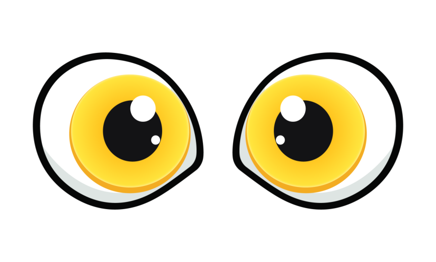 Yellow Cartoon Eyes PNG Transparent Background