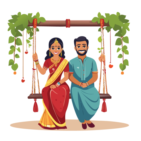 Wedding indian couple png