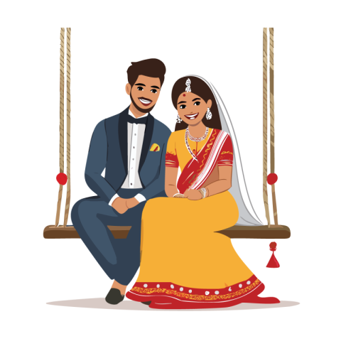 Happy indian couple png