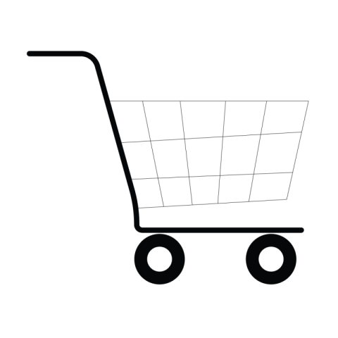 Simple Shopping Trolley Icon on Dark Background