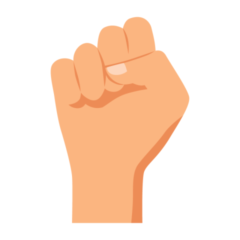 Raised Fist Hand Gesture Vector PNG Illustration