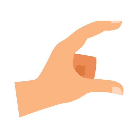 Pinch Size Hand Gesture Vector PNG Illustration