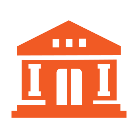 Orange building icon png