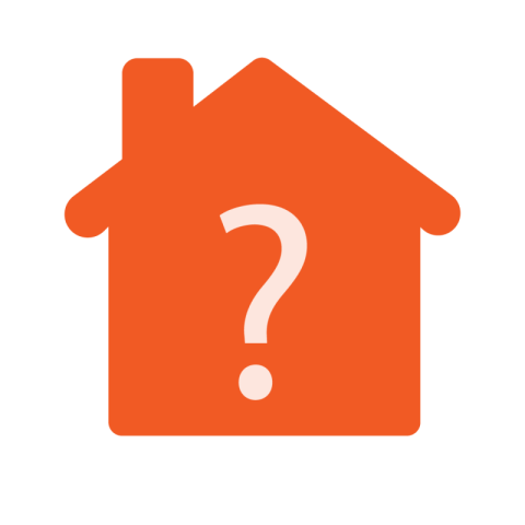 House silhouette with a question mark png download