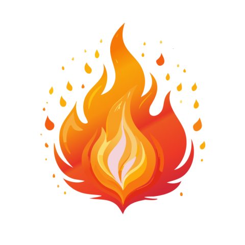Sparkling fire png transparent