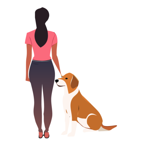 Dog With Women Png