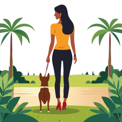 Women With dog png