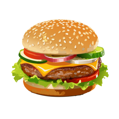 Burger png vector transparent