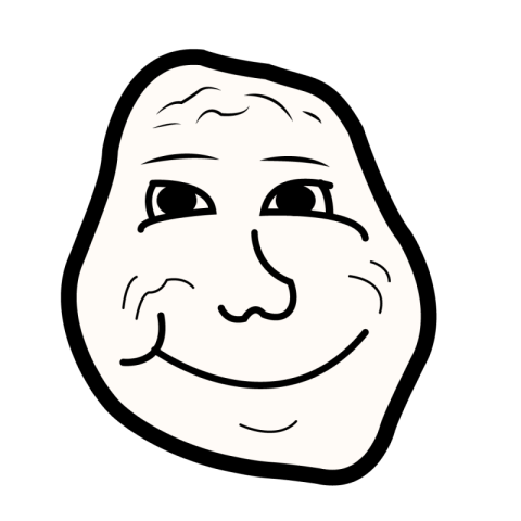 Smiling troll face png