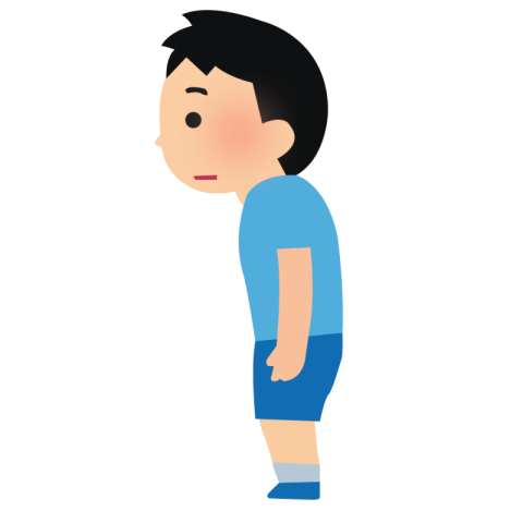 Illustration of a Boy with Poor Posture