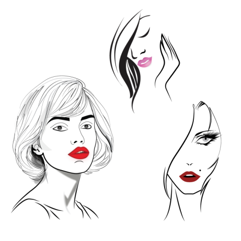 Beautiful Women Face Sketch