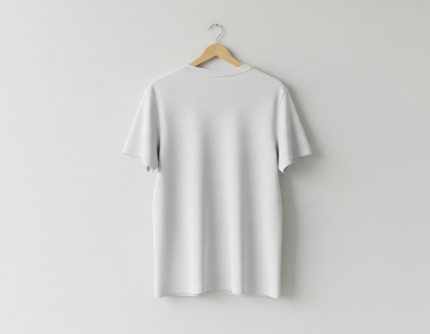 White T Shirt Back View Mockup