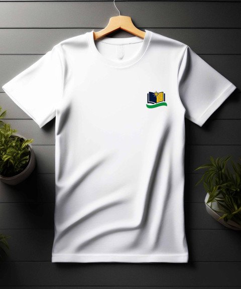 White T Shirt Mockup with Logo Placement
