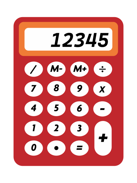 Red calculator png transparent