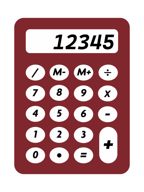 Maroon Calculator PNG Illustration