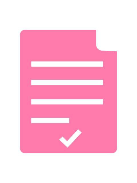 Pink Document Checklist PNG Icon for To Do Designs