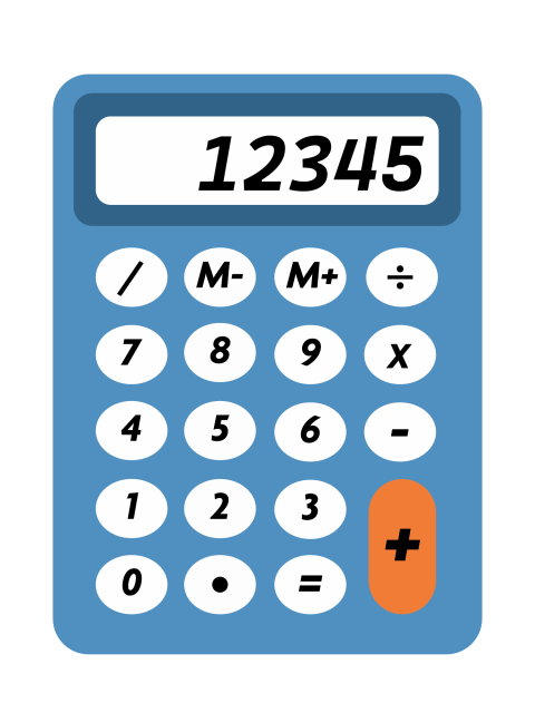 Calculator Flat Illustration PNG for Finance