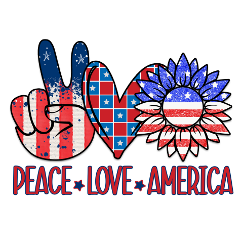 Sublimation peace love america png