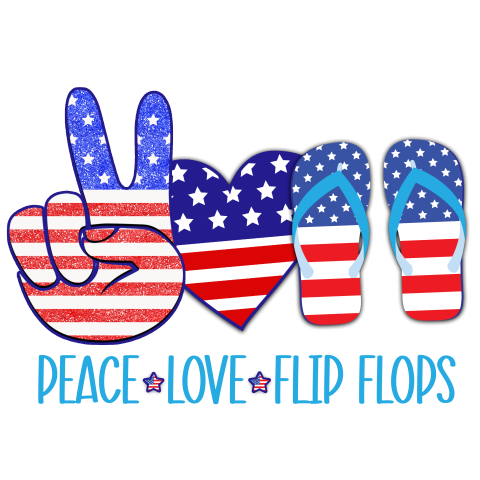 peace love flip flops png