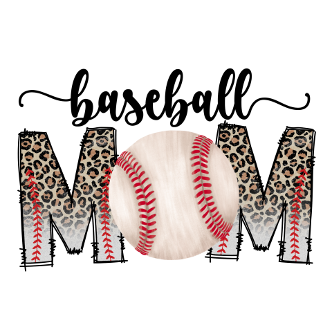 Baseball mom text png sublimation image