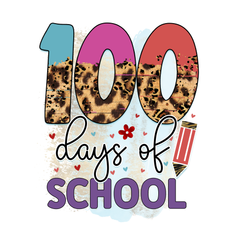 100 days of school sublimation image