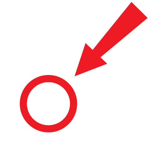 Clickbait red circle with arrow