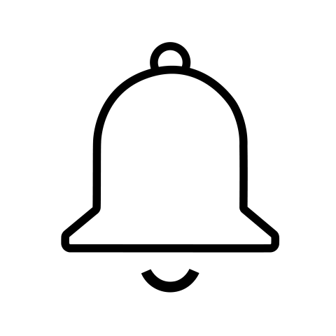 Black and white bell icon png download