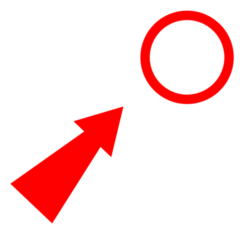 Arrow with circle transparent background