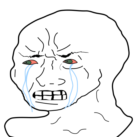 Transparent crying wojak png