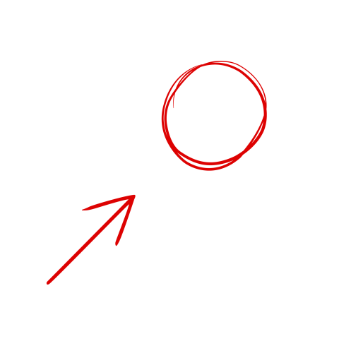 Red arrow with circle png meme