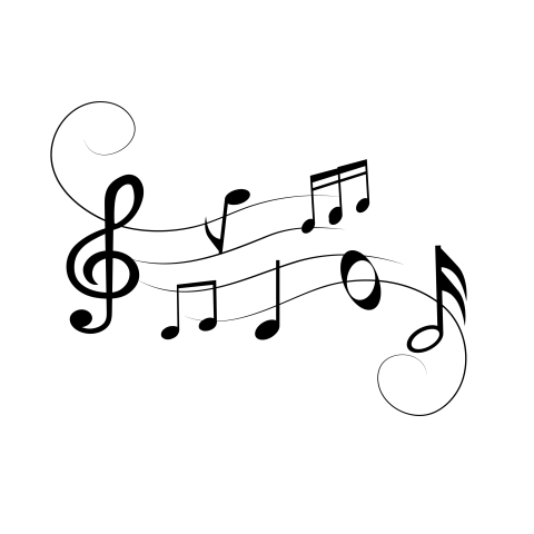 Black music notes png transparent background