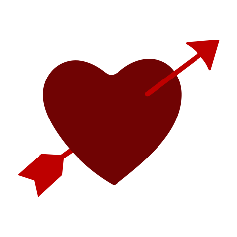 Heart with arrow transparent background