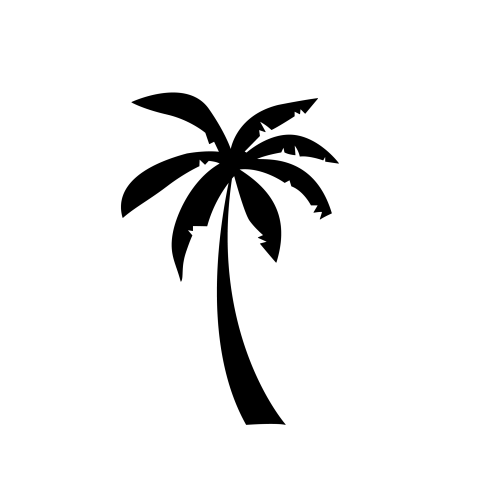 Black palm tree vector png free download