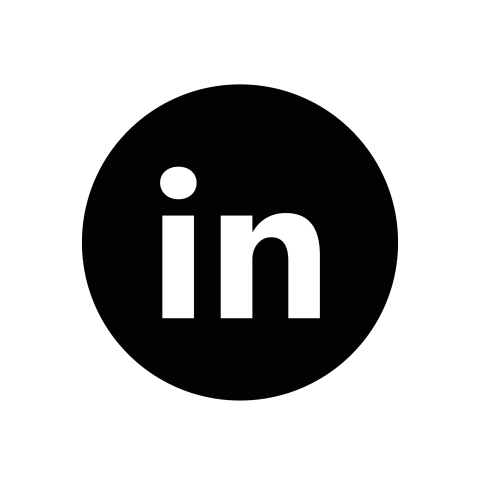 Linkedin black and white png logo