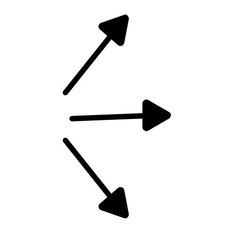 Three way arrow png image download