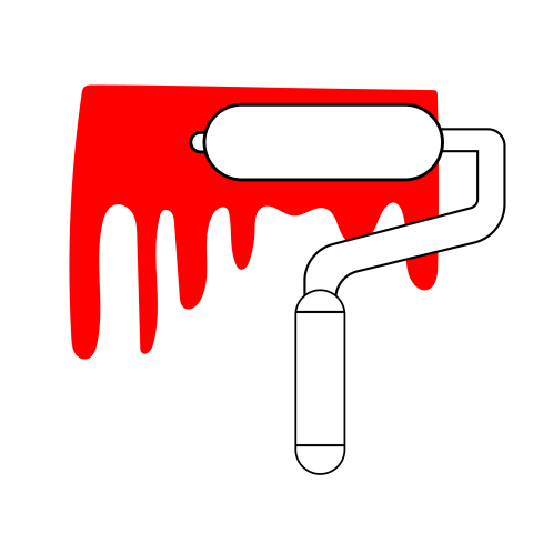 Red paint roller png