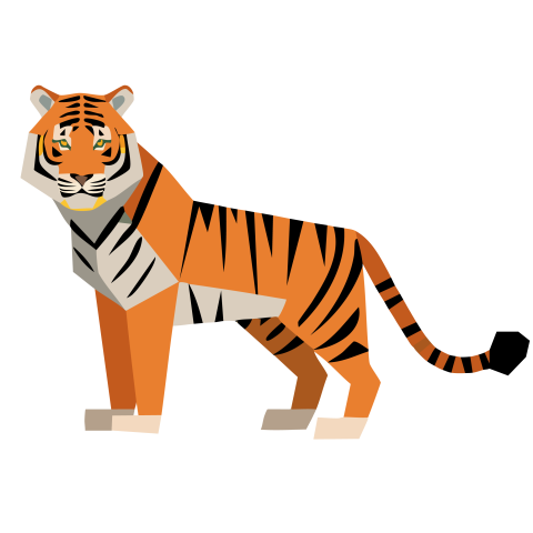 Geometric tiger png transparent