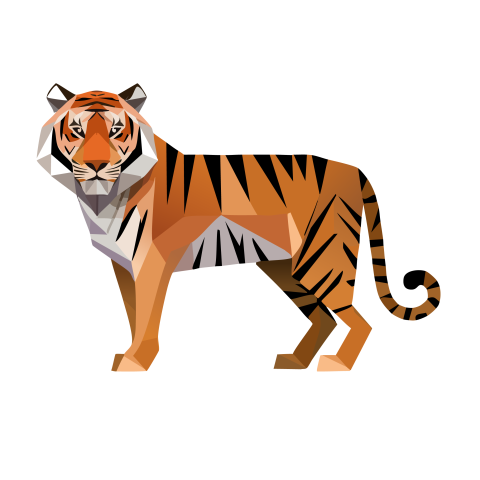 Geometric tiger illustration png download