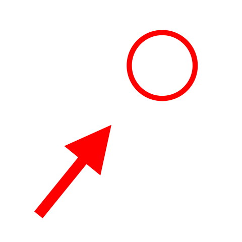 Pointing arrow with circle png download