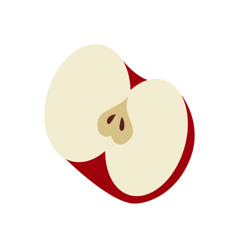 Apple half slice vector png image download