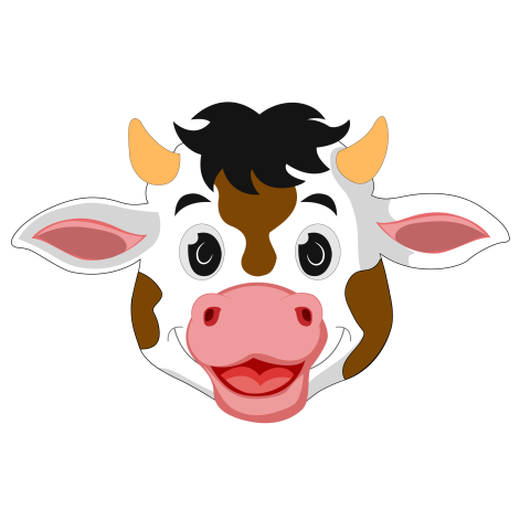 Cow face vector png image download